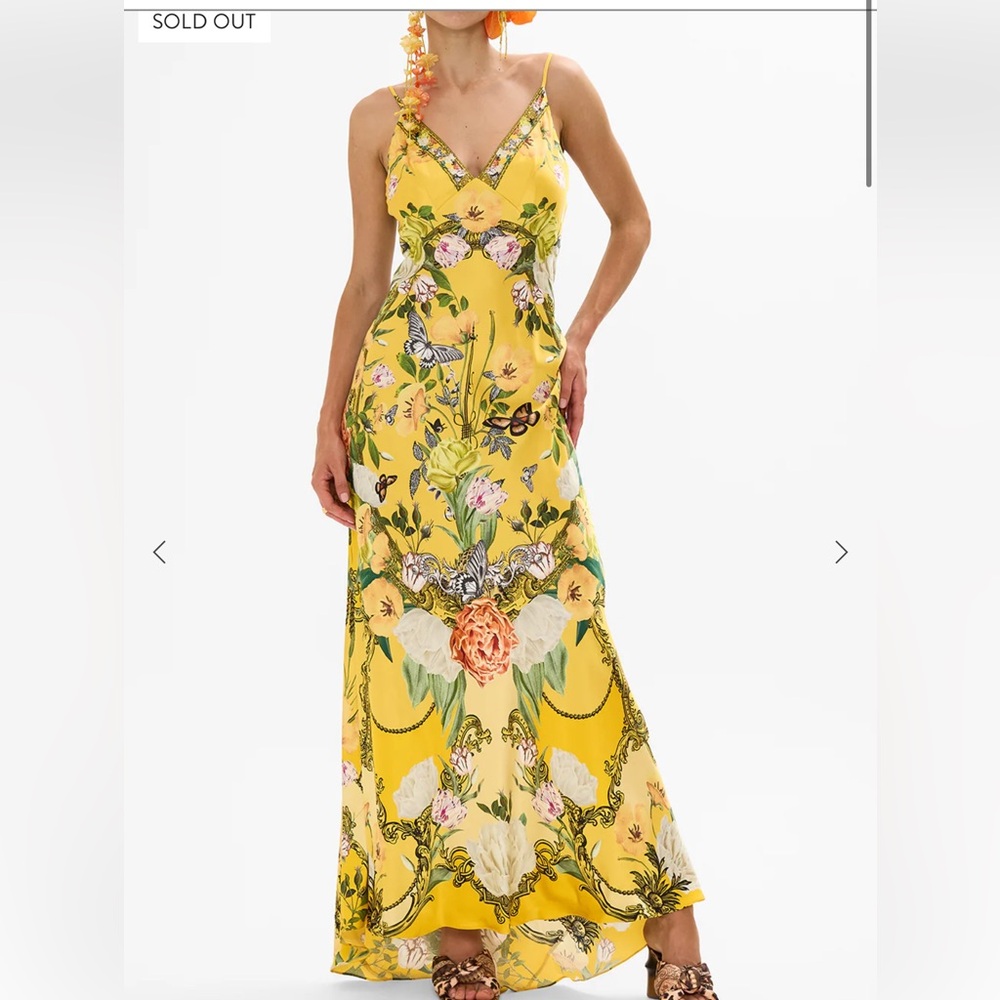 Camilla paths of gold long slip dress